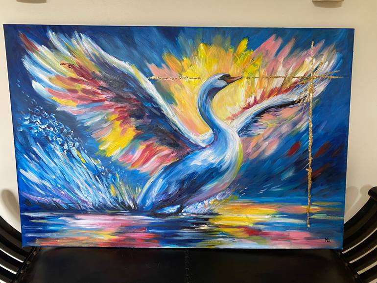 Original Expressionism Animal Painting by Maria Wiegner