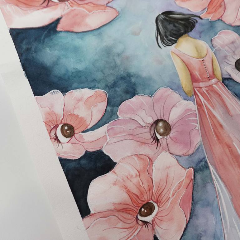 Original Surrealism Women Painting by Pinkyhoot Art