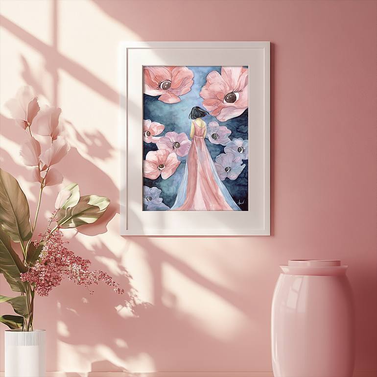 Original Surrealism Women Painting by Pinkyhoot Art