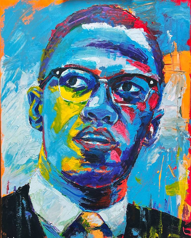 Malcolm X Acrylic sale Painting