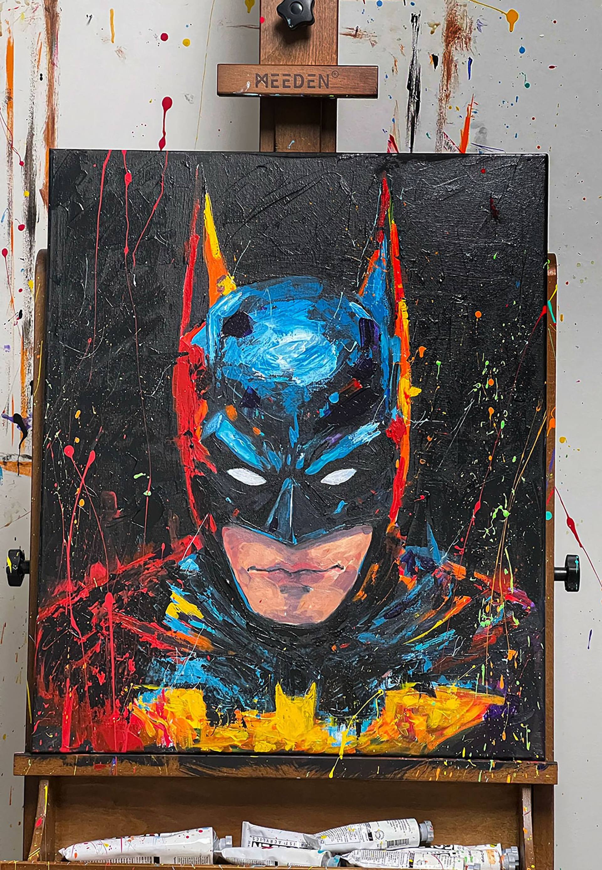 Pop art Vivid Batman Original Acrylic Art Painting by Kadis Art