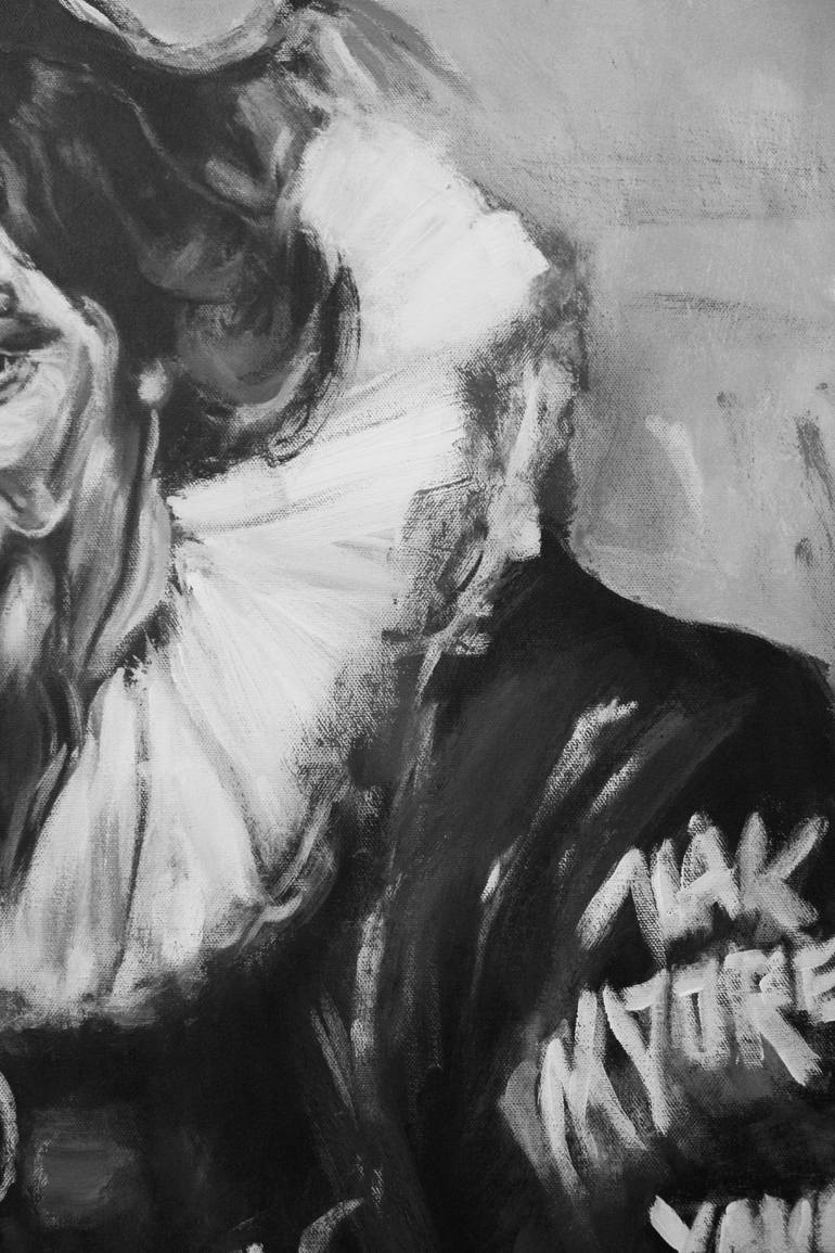 Original Black & White People Painting by Nozvvu Art
