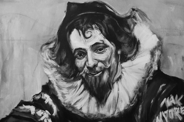 Original Black & White People Painting by Nozvvu Art