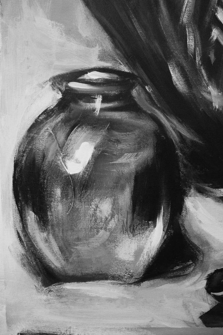 Original Black & White People Painting by Nozvvu Art