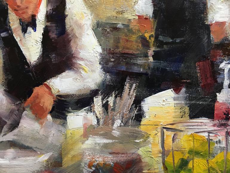 Original Impressionism People Painting by Wolfgang Huhs