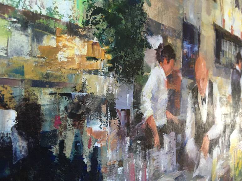 Original Impressionism People Painting by Wolfgang Huhs