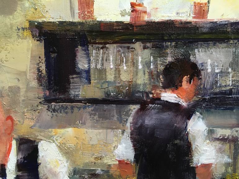 Original Impressionism People Painting by Wolfgang Huhs