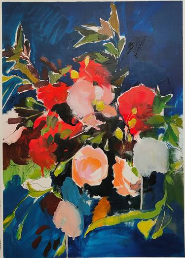 Original Floral Painting by Laura Nieto