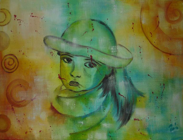 Original People Painting by Rema Meyendorf | Expressionism Art on Canvas | Children of the World III