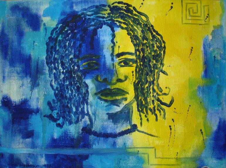 Original People Painting by Rema Meyendorf | Expressionism Art on Canvas | of Children of the World IV