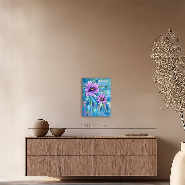 Original Abstract Floral Painting by Andrea Segura