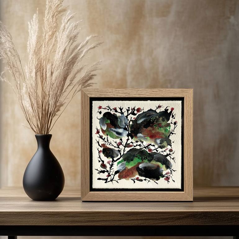 Original Abstract Expressionism Floral Painting by Gonzague Lanier
