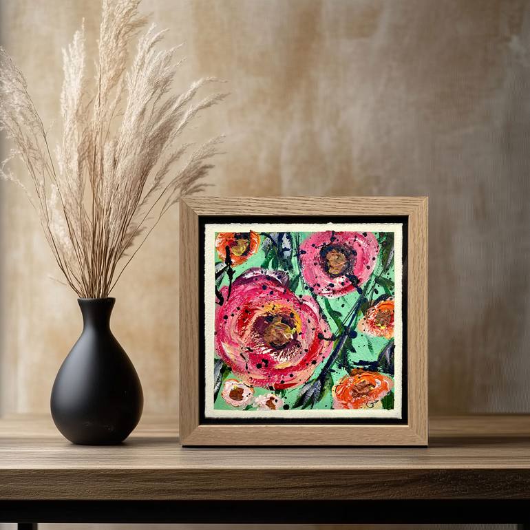 Original Abstract Floral Painting by Gonzague Lanier