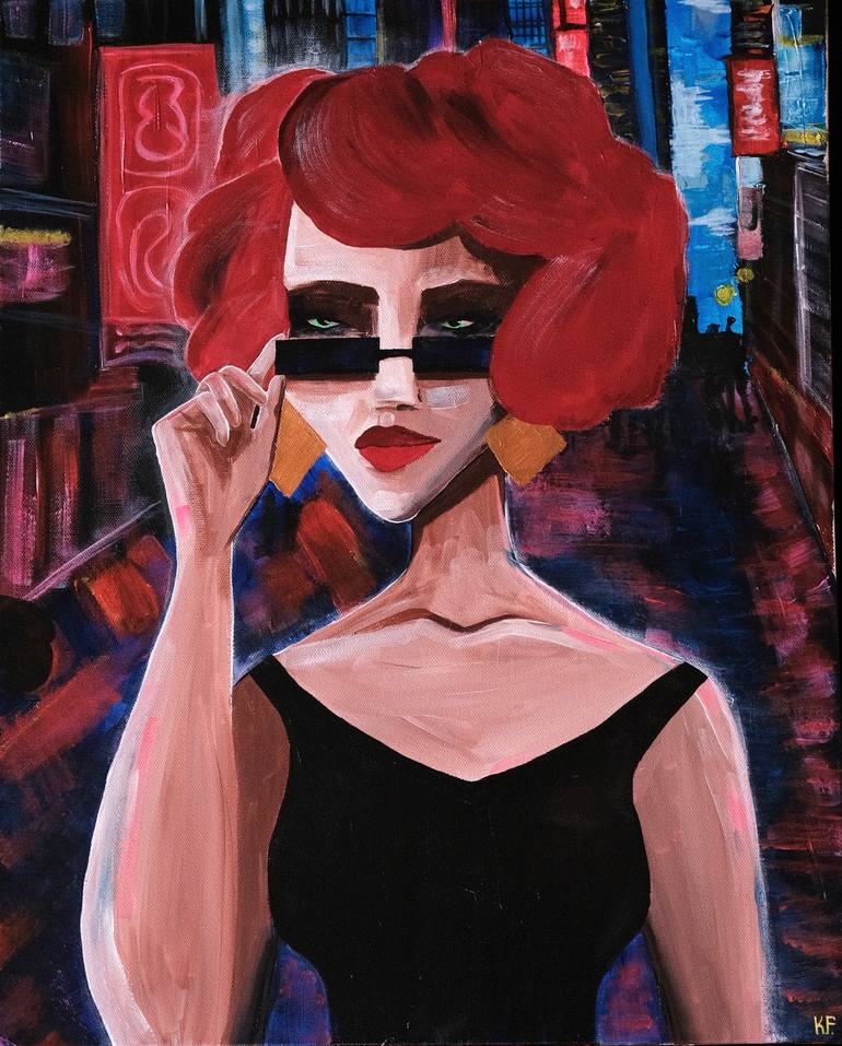 Original Expressionism Women Painting by Kateryna Ferman