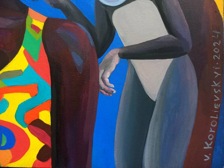 Original Fauvism People Painting by Volodymyr Korolievskyi