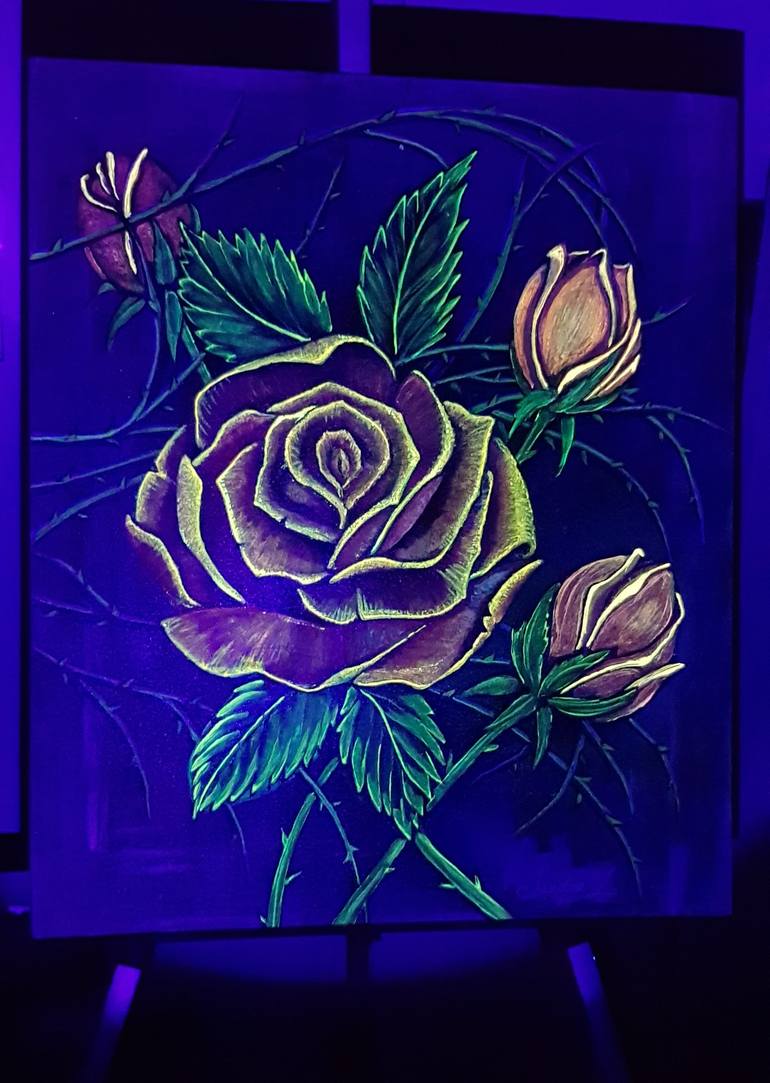 Original Pop Art Floral Painting by Sandra Lopez 