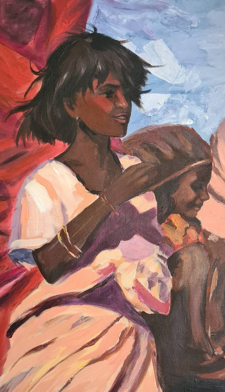 Original Documentary Children Painting by Parvin Nasrinpey