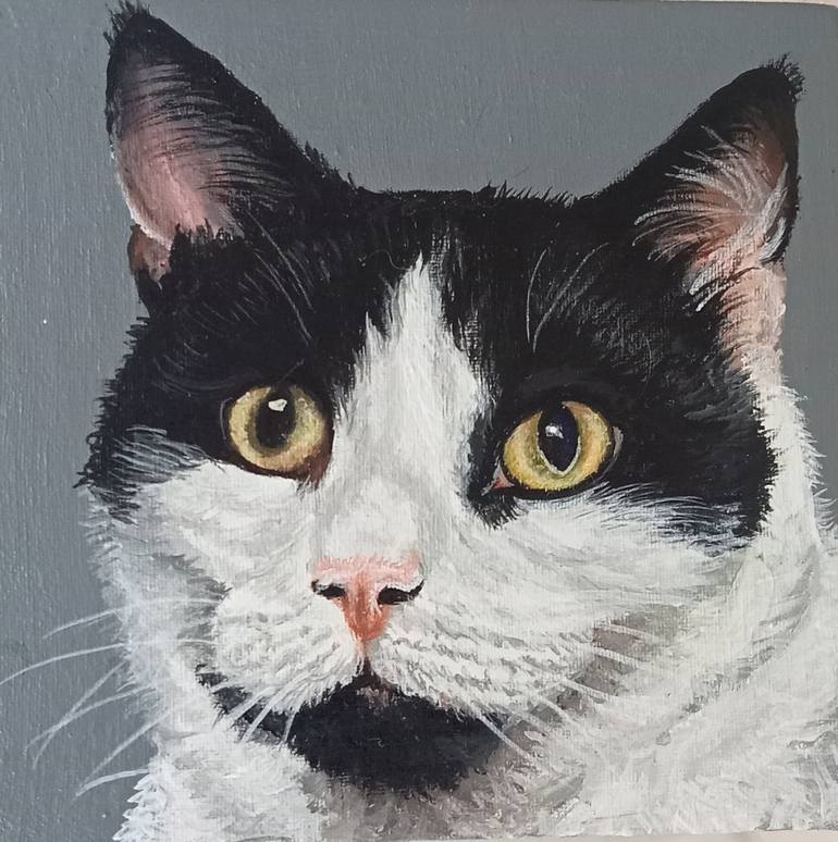 Original Photorealism Cats Painting by Antonina Pavlic