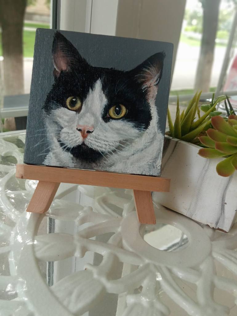 Original Photorealism Cats Painting by Antonina Pavlic