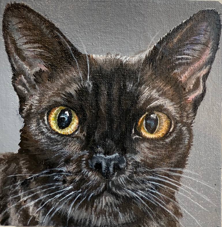 Original Photorealism Cats Painting by Antonina Pavlic
