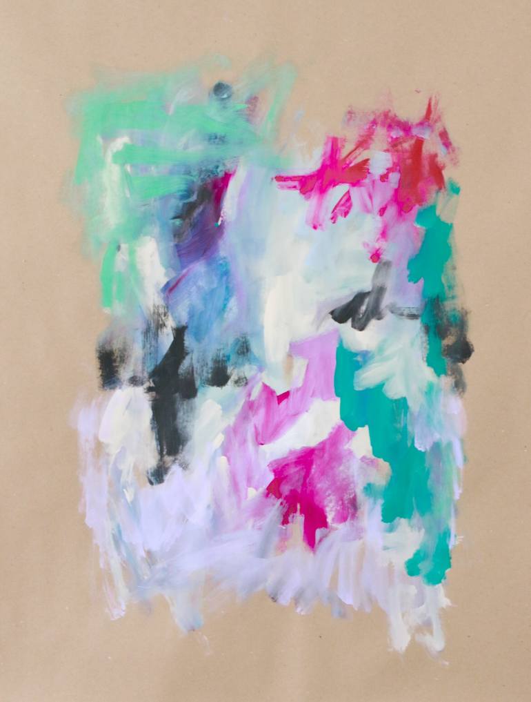Original Abstract Painting by Virginia Urreiztieta | Abstract Art on Paper | A woman of her temperament 04