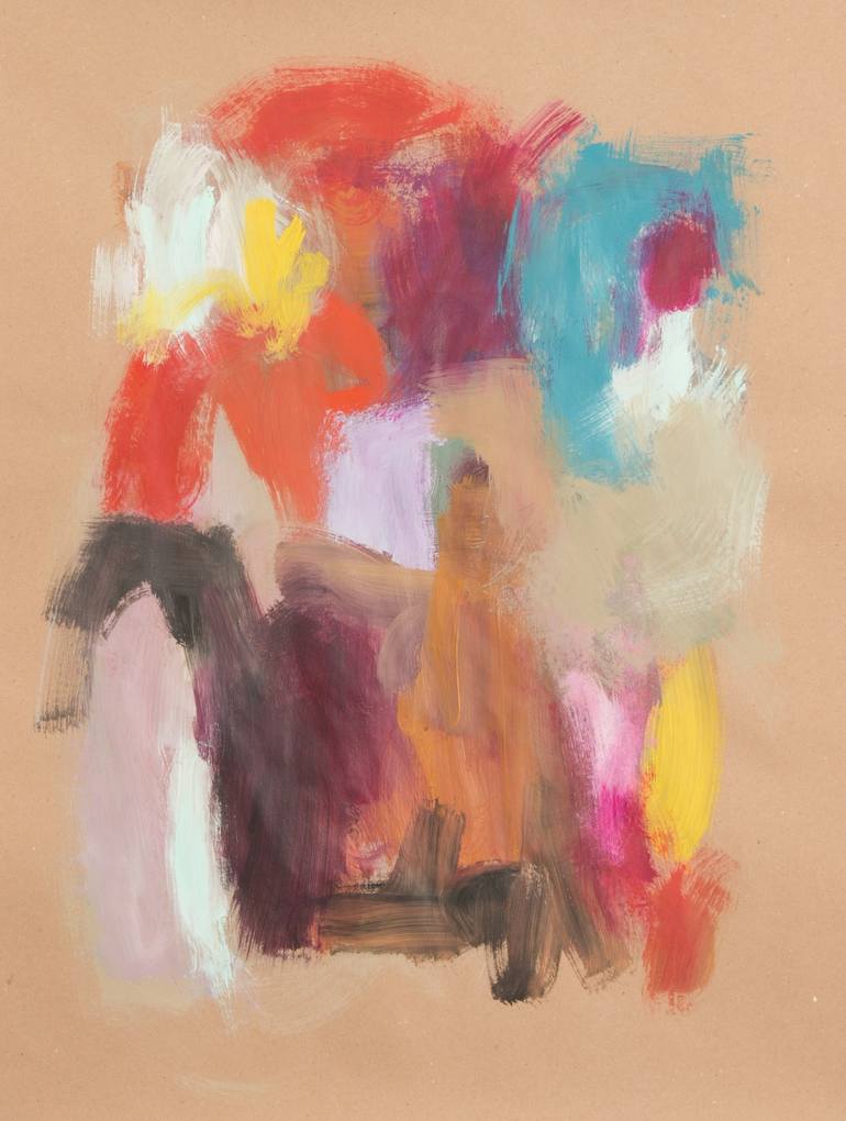 Original Abstract Painting by Virginia Urreiztieta | Abstract Art on Paper | A woman of her temperament 07
