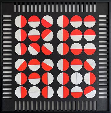Original Abstract Geometric Mixed Media by Rob Stolte