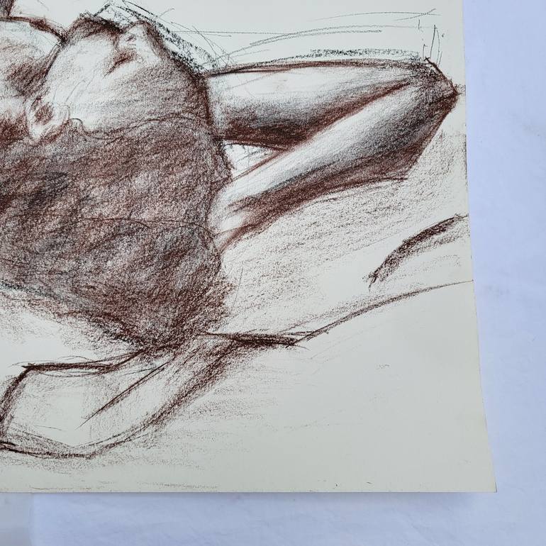 Original Figurative Nude Drawing by Josie Wines