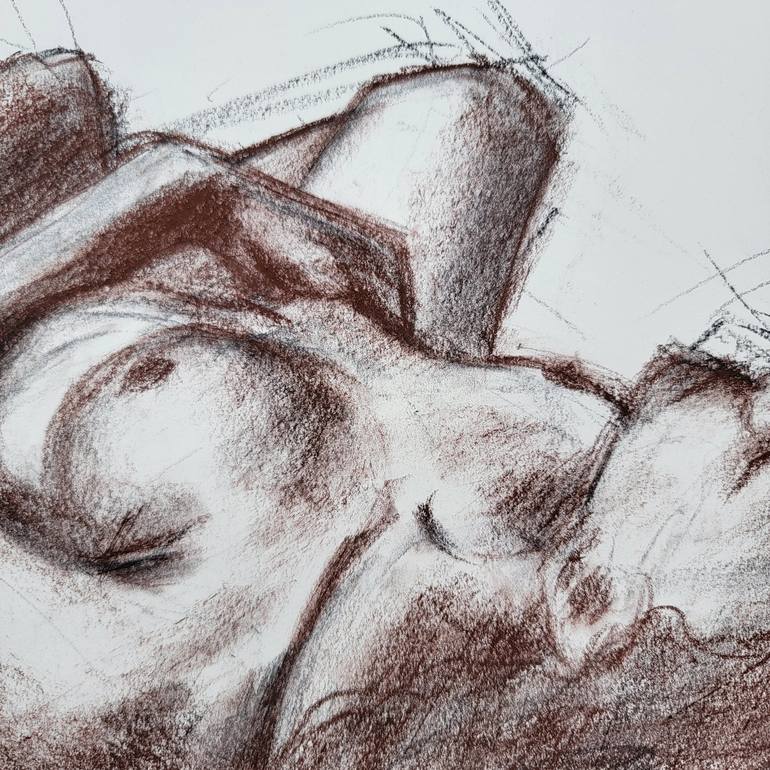 Original Figurative Nude Drawing by Josie Wines