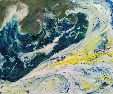 Original Abstract Expressionism Seascape Mixed Media by Sandro Bertoia
