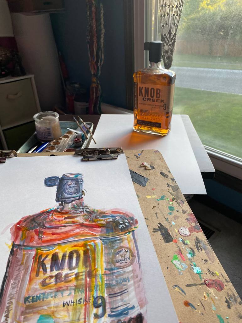 Original Abstract Expressionism Food & Drink Painting by Rebecca Tombaugh