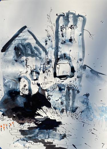 Original Abstract Expressionism Architecture Paintings by Rebecca Tombaugh