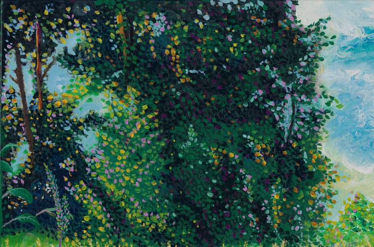 Original Abstract Expressionism Landscape Painting by Hoda Elgabali