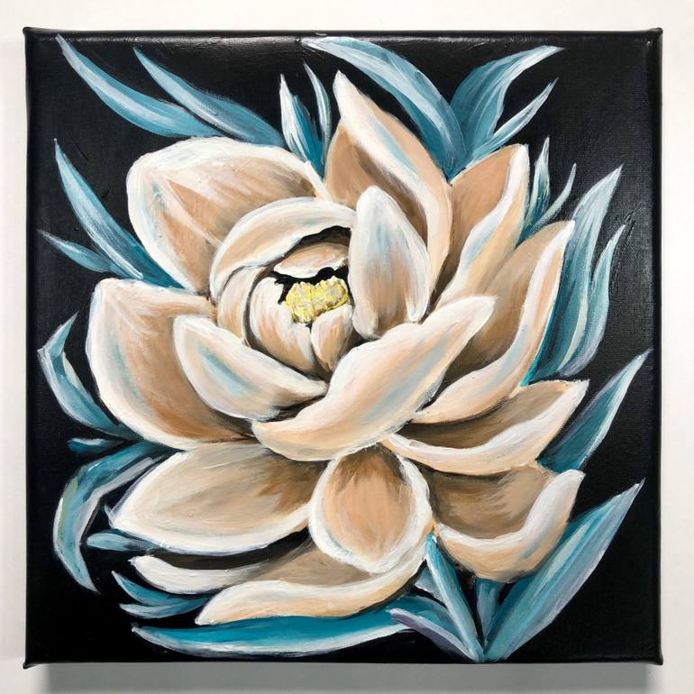 Original Art Deco Botanic Painting by Rad Kuzma