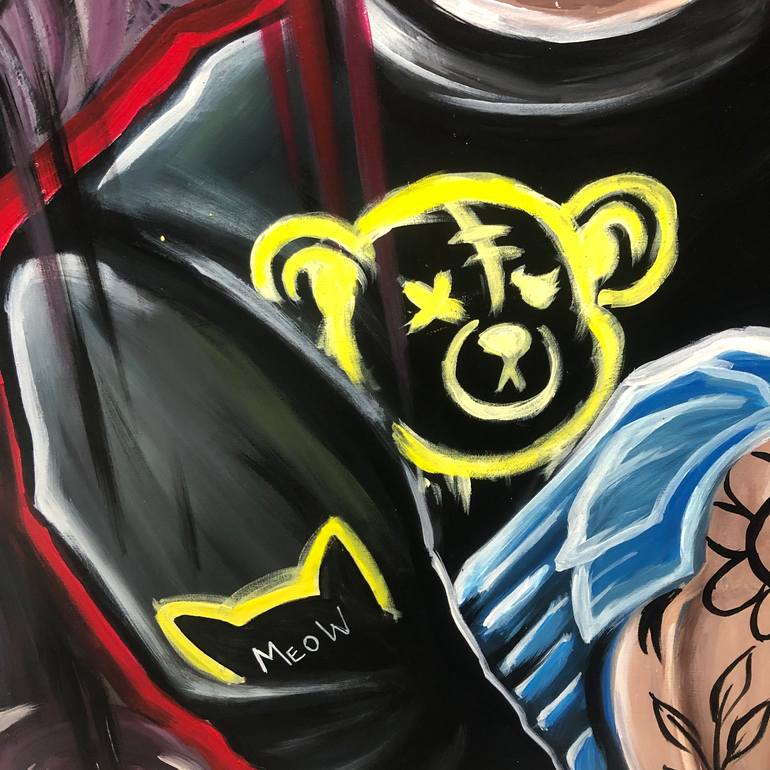 Original Street Art People Painting by Rad Kuzma