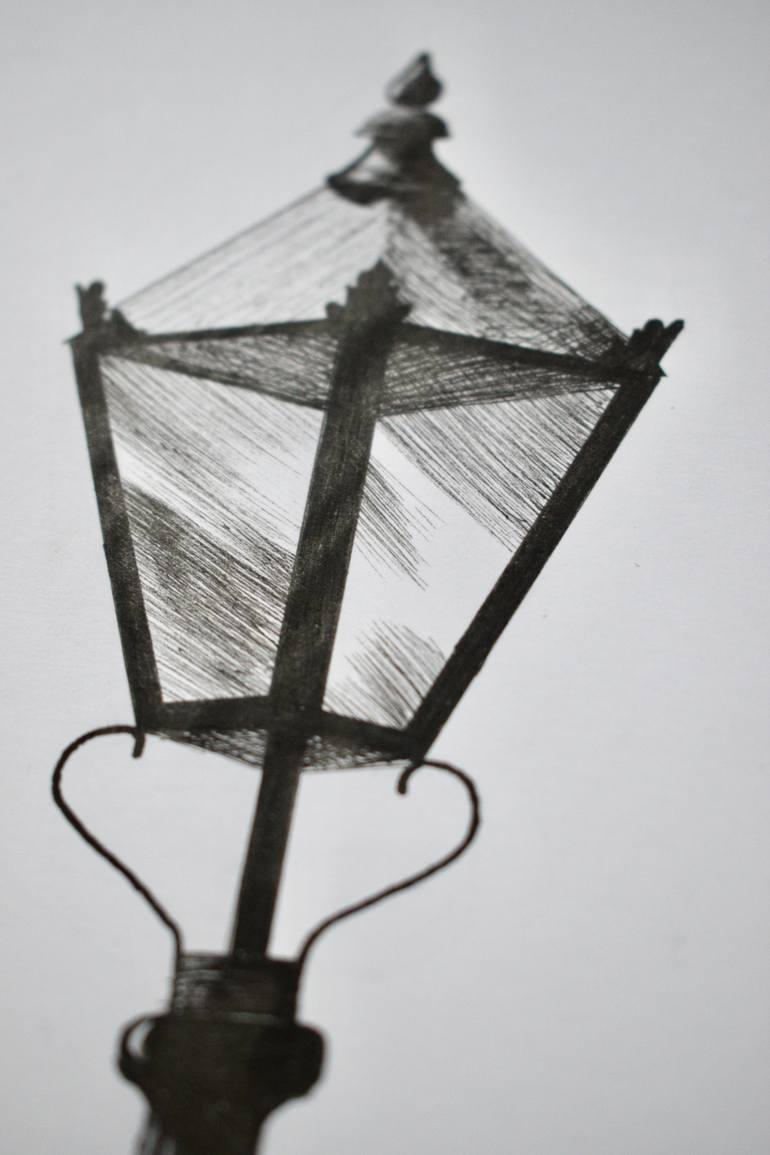 Original Black & White Architecture Drawing by Eve Osborne