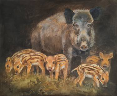 Original Modernism Animal Paintings by Olga Denamur Filippova