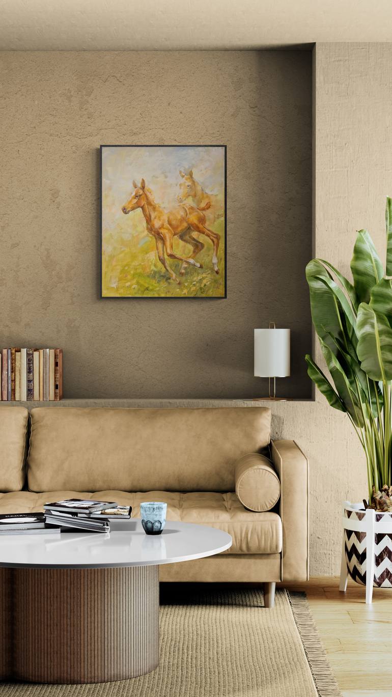 Original Expressionism Horse Painting by Olga Denamur Filippova