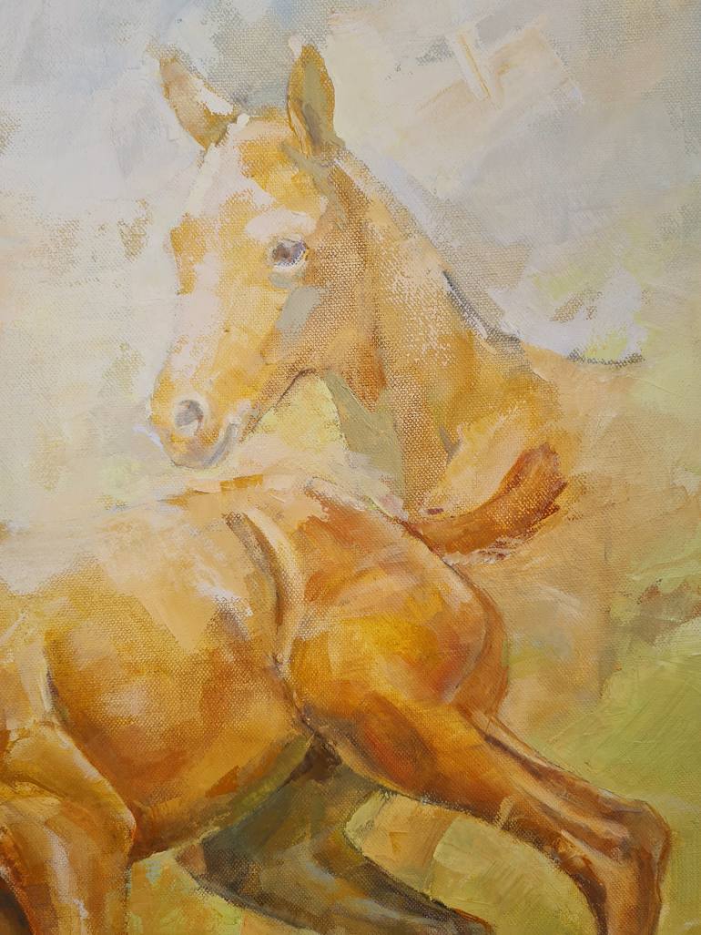 Original Expressionism Horse Painting by Olga Denamur Filippova