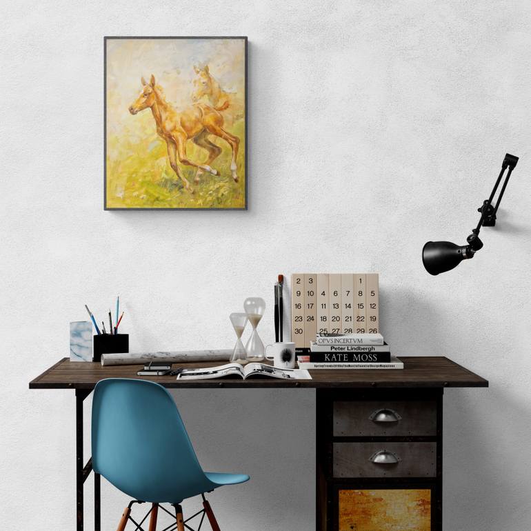 Original Expressionism Horse Painting by Olga Denamur Filippova