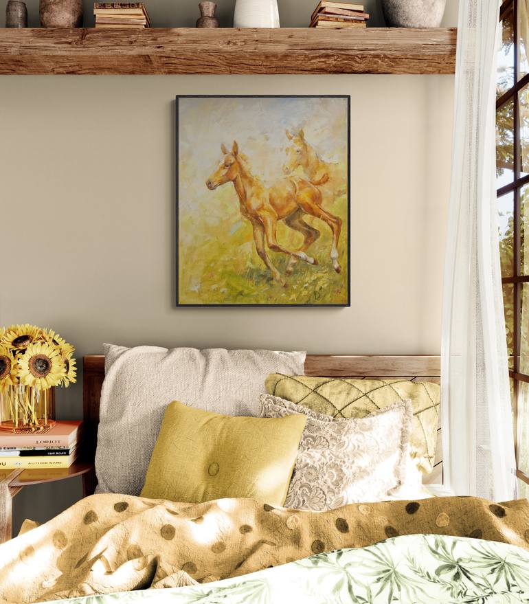 Original Expressionism Horse Painting by Olga Denamur Filippova