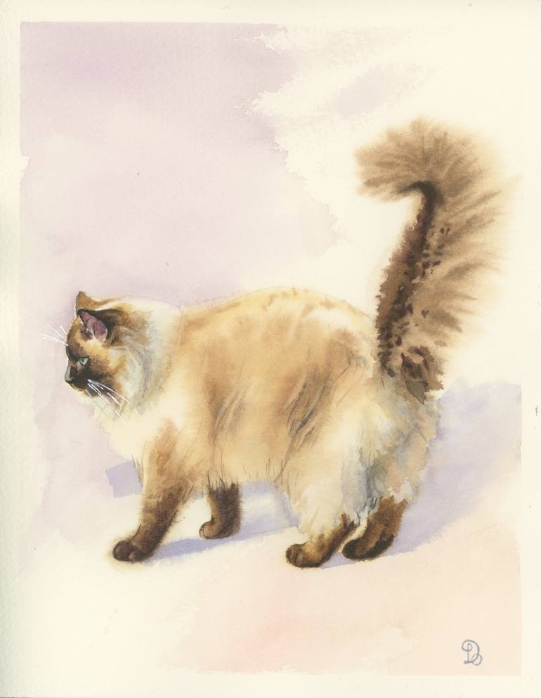 Print of Figurative Cats Paintings by Olga Denamur Filippova
