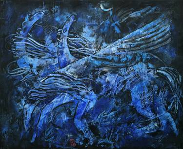 Original Figurative Horse Painting by Olga Denamur Filippova