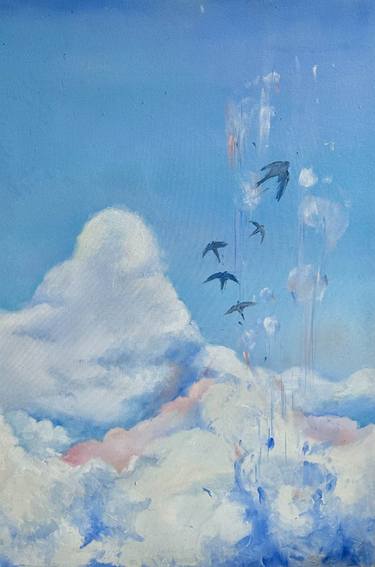 Original Abstract Expressionism Outer Space Paintings by Ann Cebanu