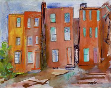 Print of Abstract Cities Paintings by maxine taylor