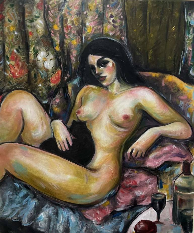 Original Figurative Nude Paintings by Kwanchanok Sangtong
