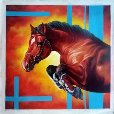 Print of Photorealism Horse Paintings by HARENDER DAGAR