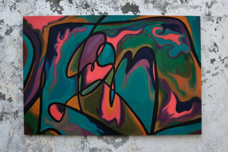 Original Abstract Expressionism Abstract Painting by Maksim Moiseev