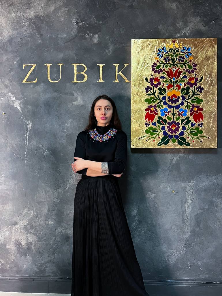 Original Contemporary Floral Mixed Media by Zubik Kateryna