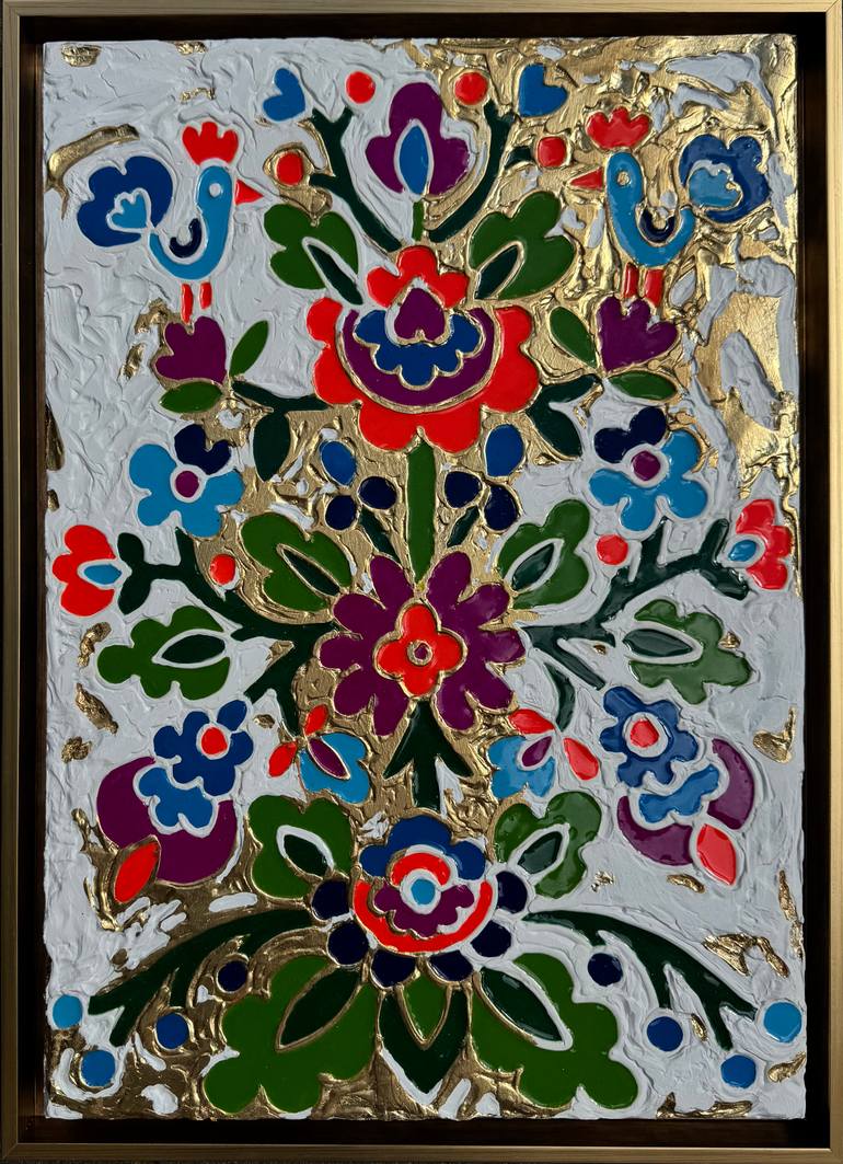 Original Contemporary Floral Mixed Media by Zubik Kateryna
